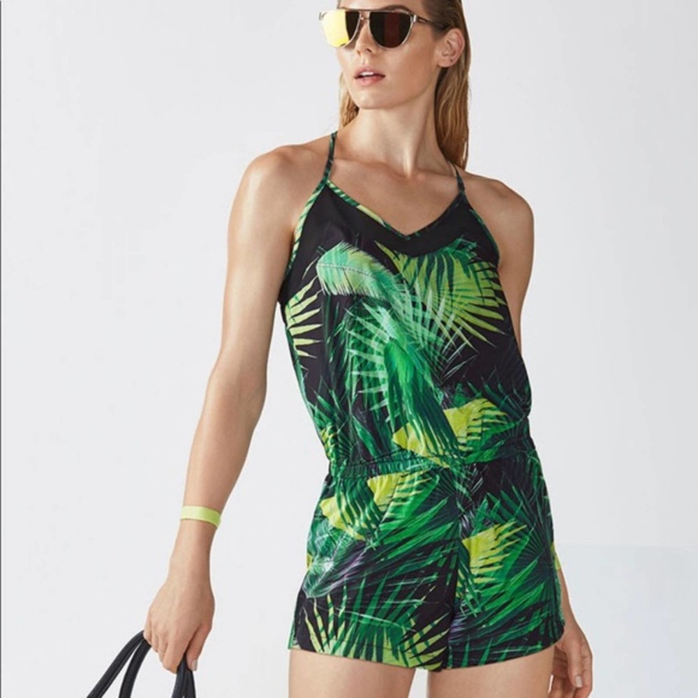 FABLETICS Dash Romper In Rainforest Palm Print